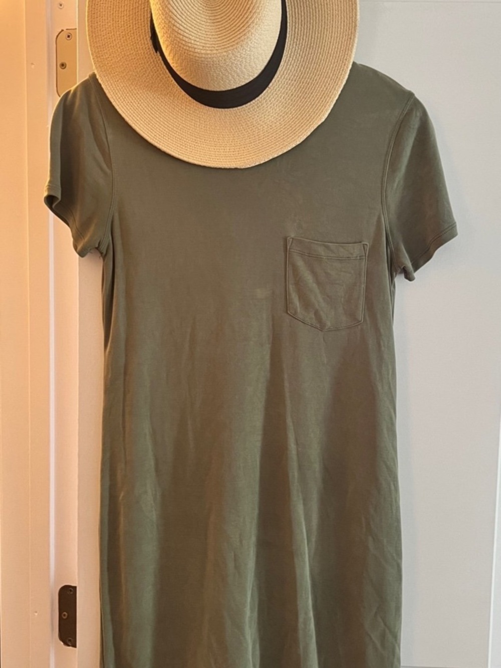 Abercrombie & Fitch Olive Green Short Sleeve Pocket Tee Dress